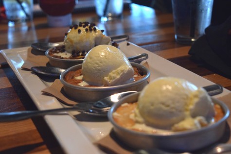 The trademarked Pizookie trio is perfect for sharing! The three mini Pizookies, a gourmet, out of the oven cookie topped with your choice of any delicious ice cream, taste extremely moist, rich, and delicious!