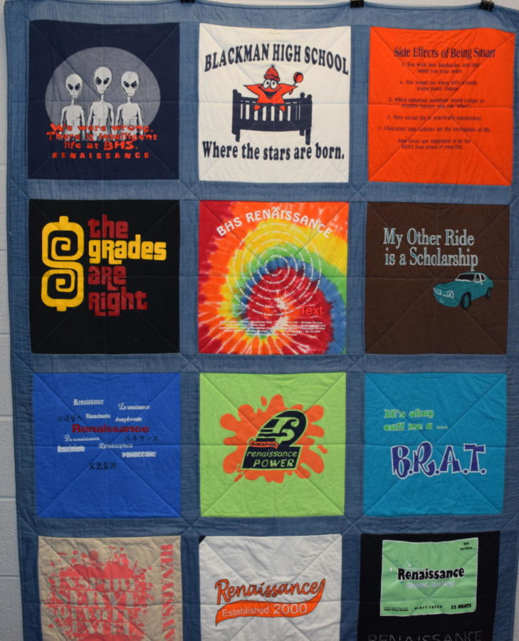 The Renaissance quilt located in the Ren. room is made from t-shirts from BHS's Renaissance's history.