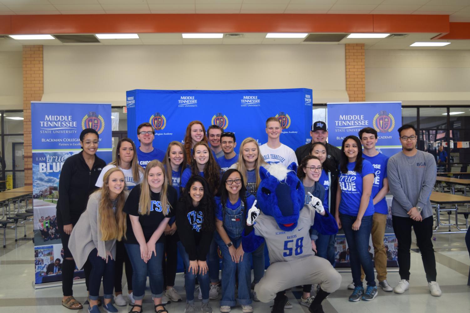 All MTSU signees celebrating their academic accomplishment.