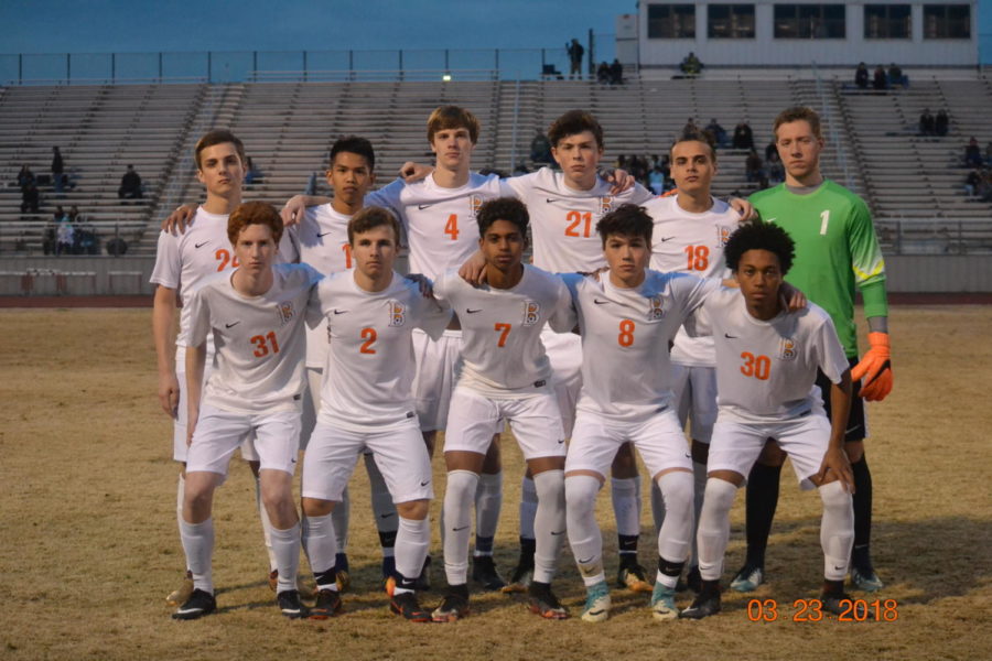 The starting 11 for the soccer game against Riverdale.