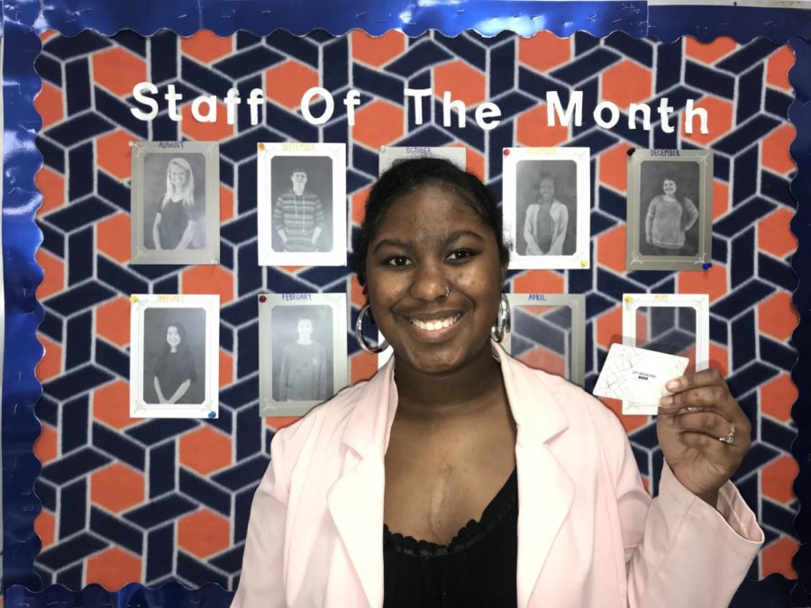 Congratulations to our March Staff of the Month! Nikera Simpson, won a gift card to Off Broadway, courtesy of our partner The Avenue.