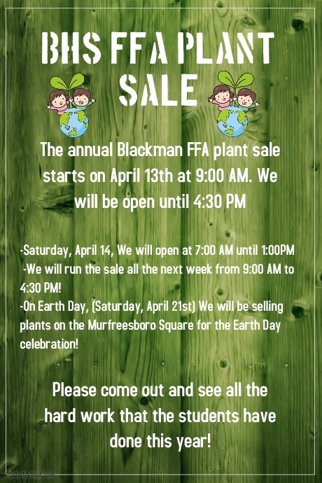 BHS FFA Plant Sale