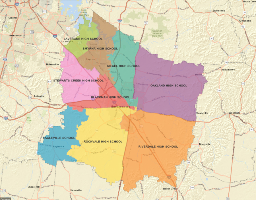 New zoning areas for 2020 school year.