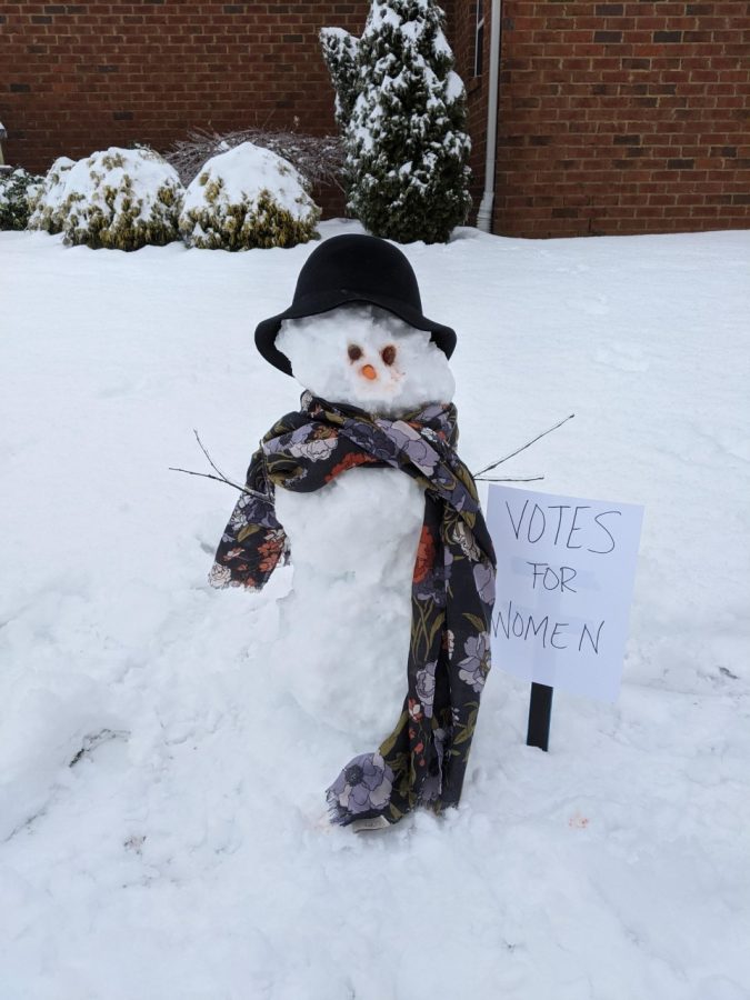 Suffragist Snow-woman