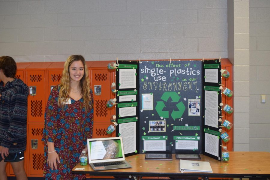 Ella Johnson researched the effect of single use plastics on our environment.