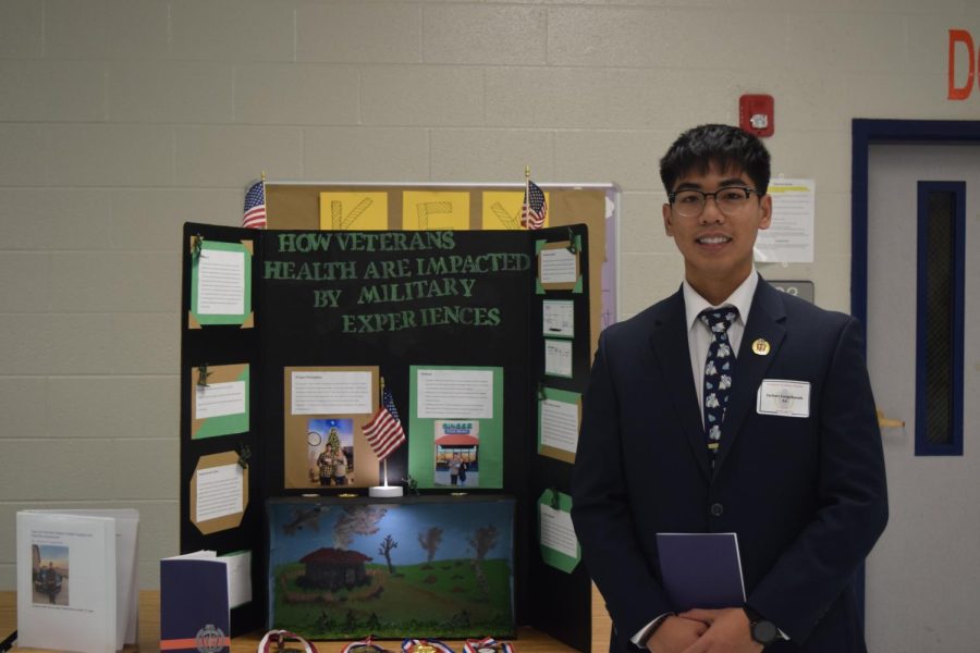 Zach Vongsiharath researched how veterans health are impacted from past military experiences.