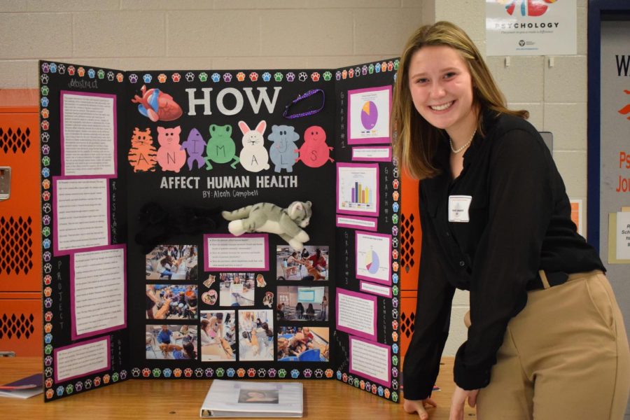 Aleah Campbell researched the effects animals have on human health. 