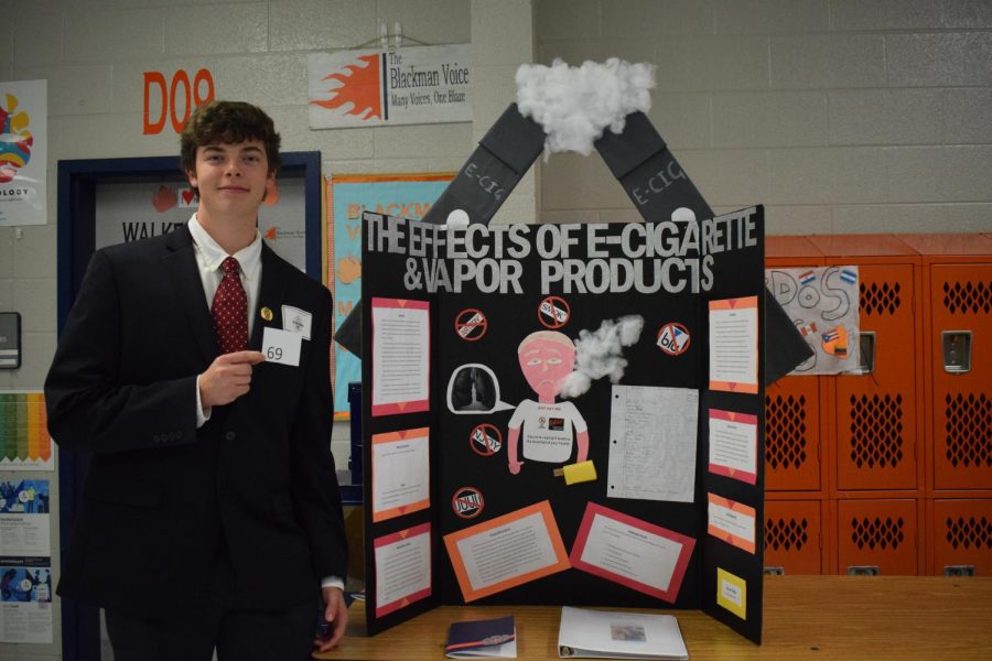 Lucas Smith researched the effect of e-cigarettes on the community and especially teens. 