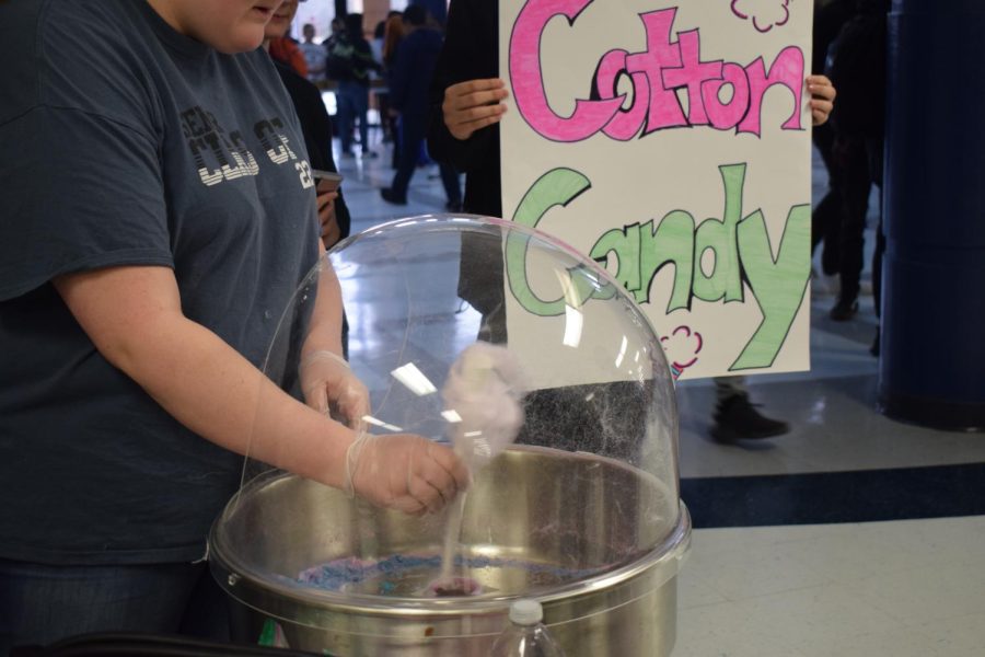 Treats such as cotton candy are made fresh upon student request.