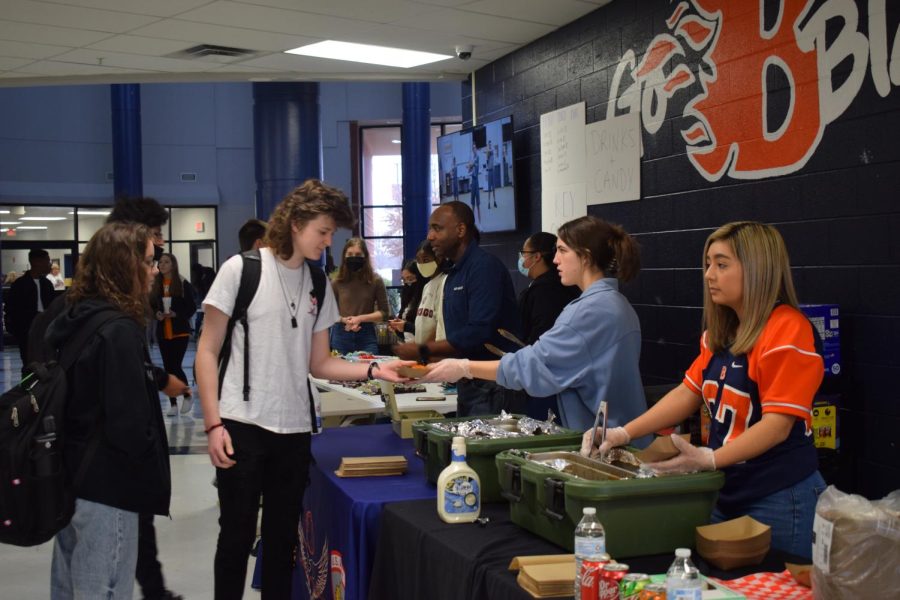 Blackman JROTC hosts a booth for lunch.