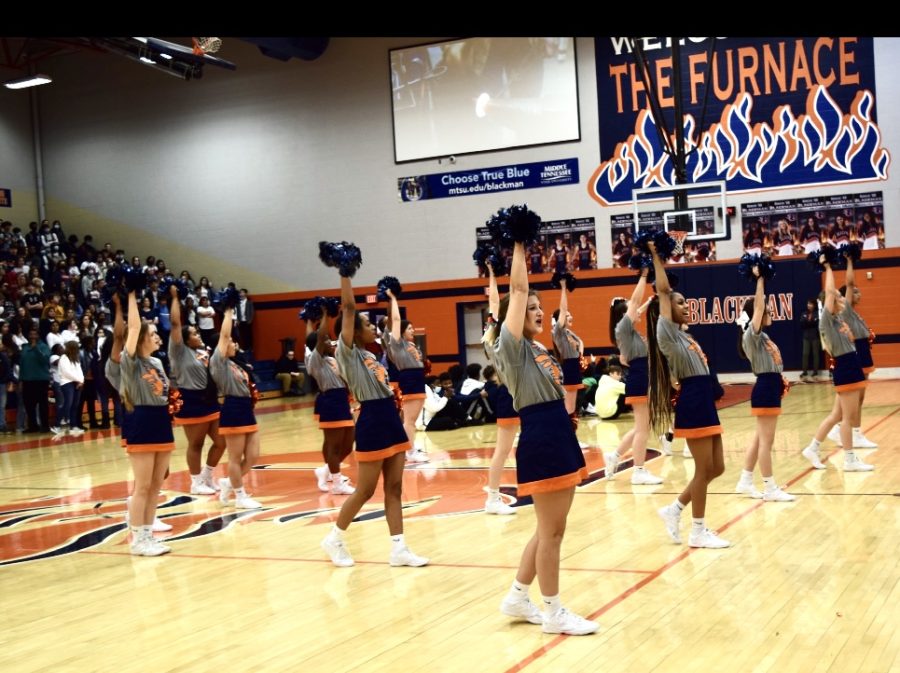 Blackman Blaze Basketball cheer shows school pride.