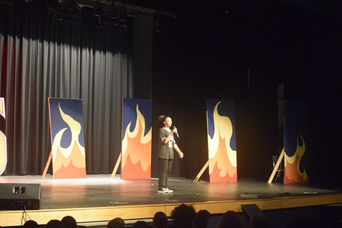 Nyla Brooks performing in the variety show. 