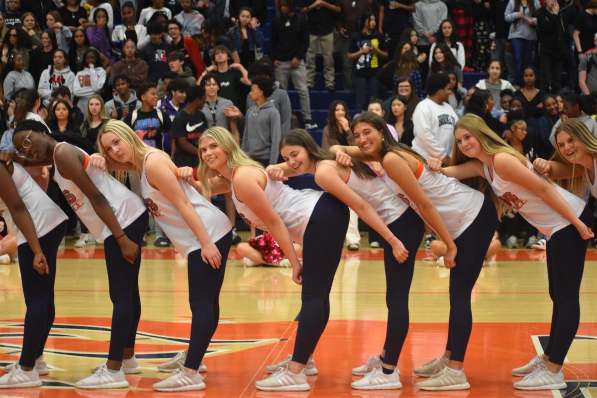 Dance team performing at pep rally