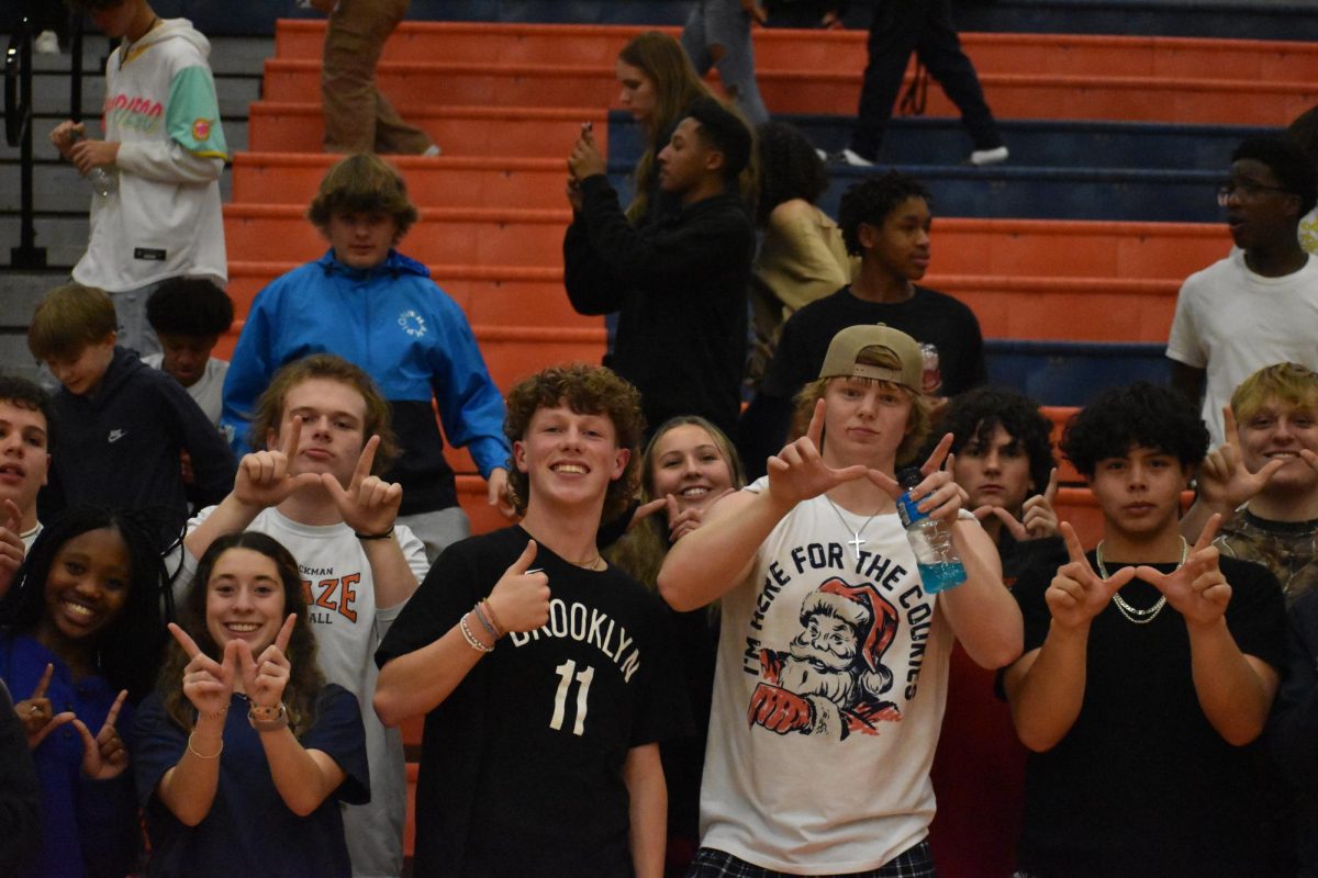 Student section hyped after the W