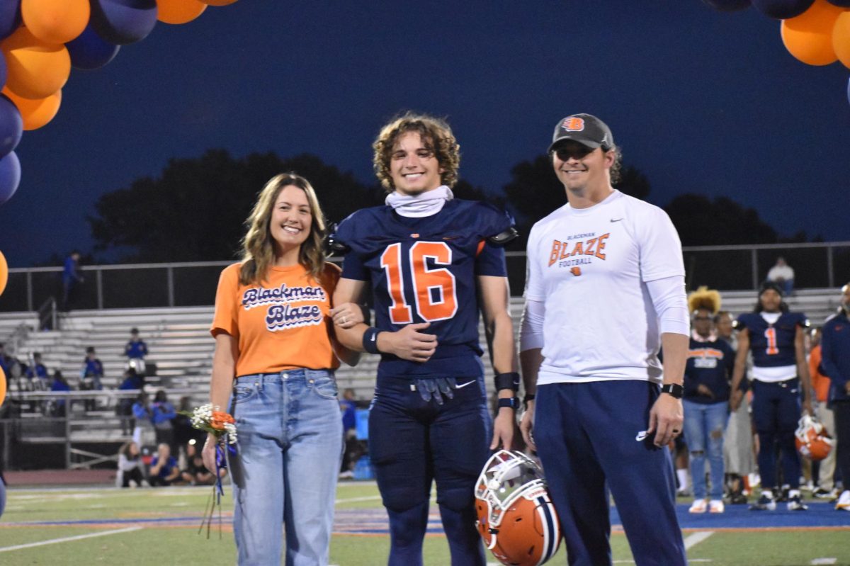 Senior Jonah Brown being recognized