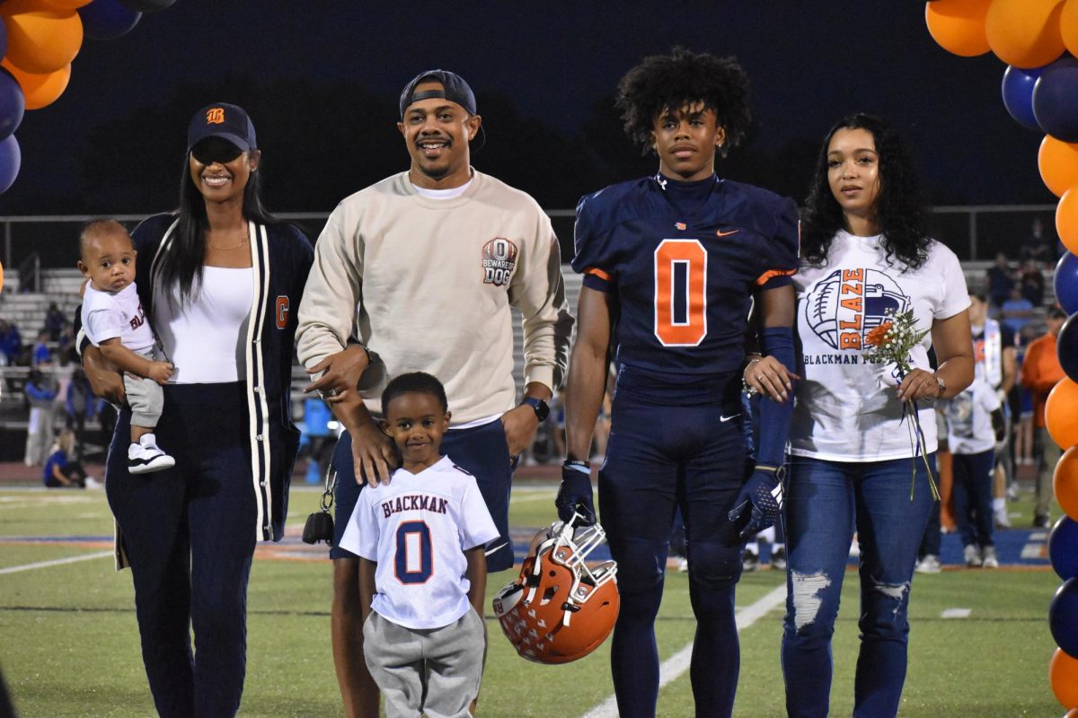 Senior Jayden Guy being recognized 