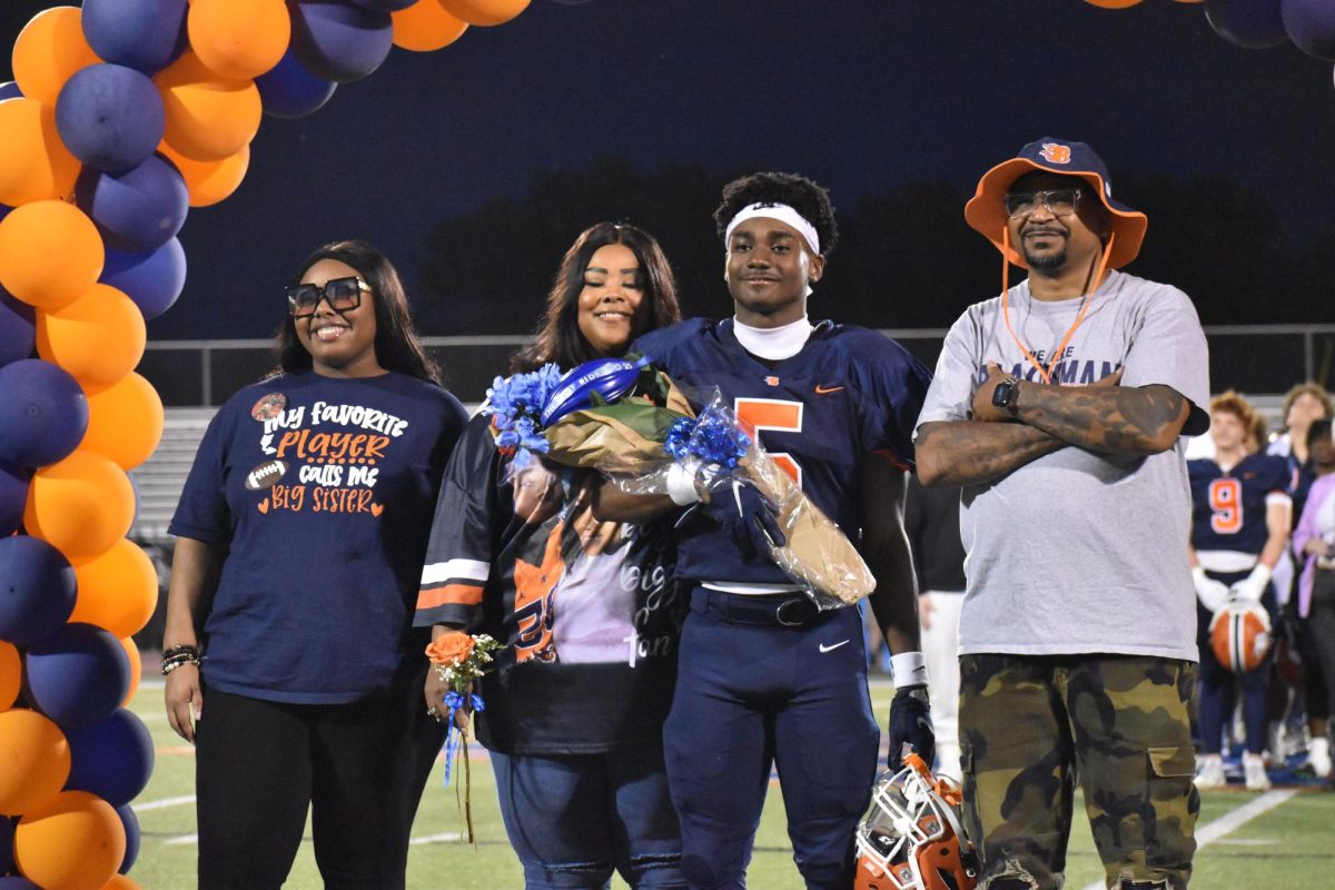 Senior Mark James being recognized 