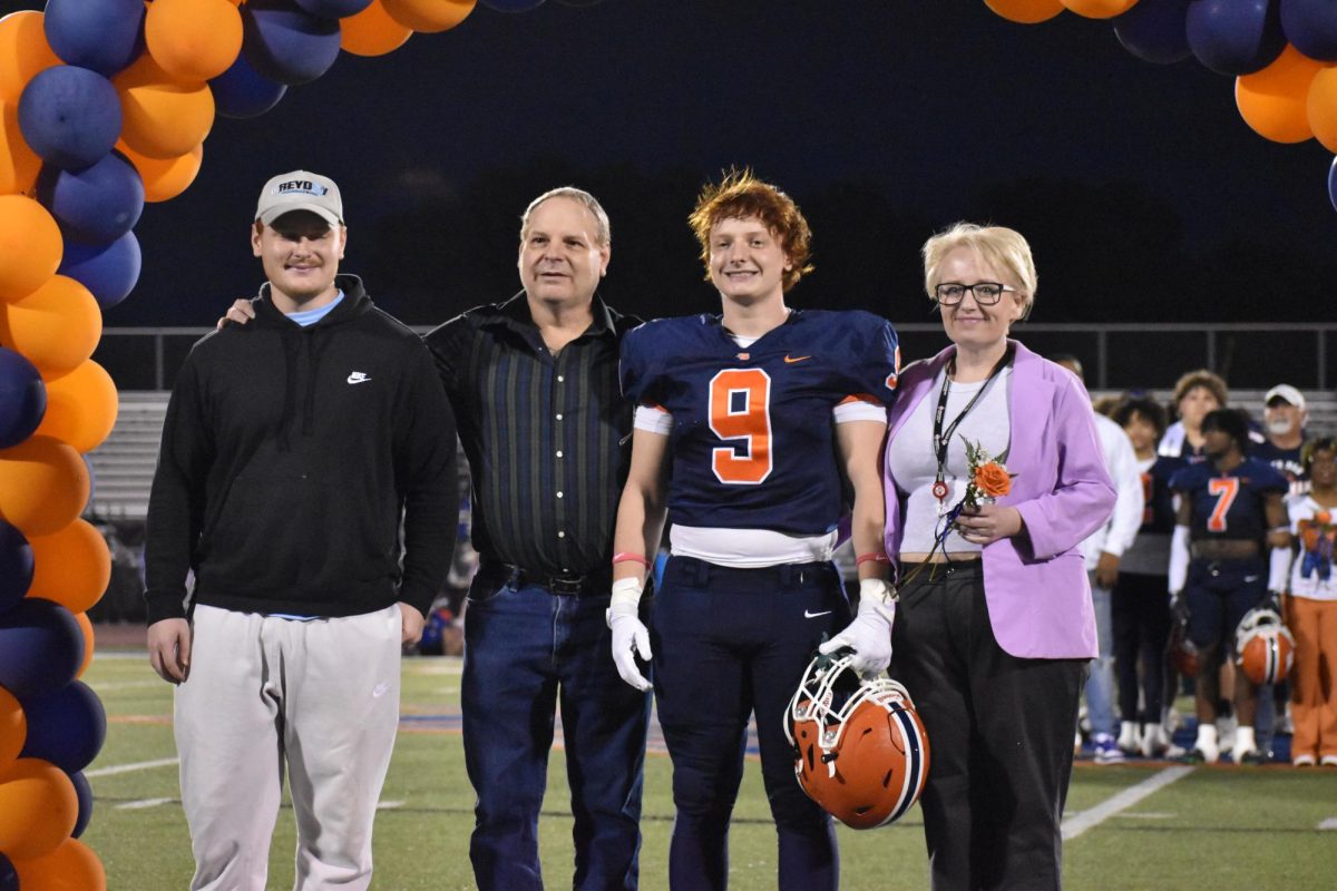 Senior Paul Lankford being recognized