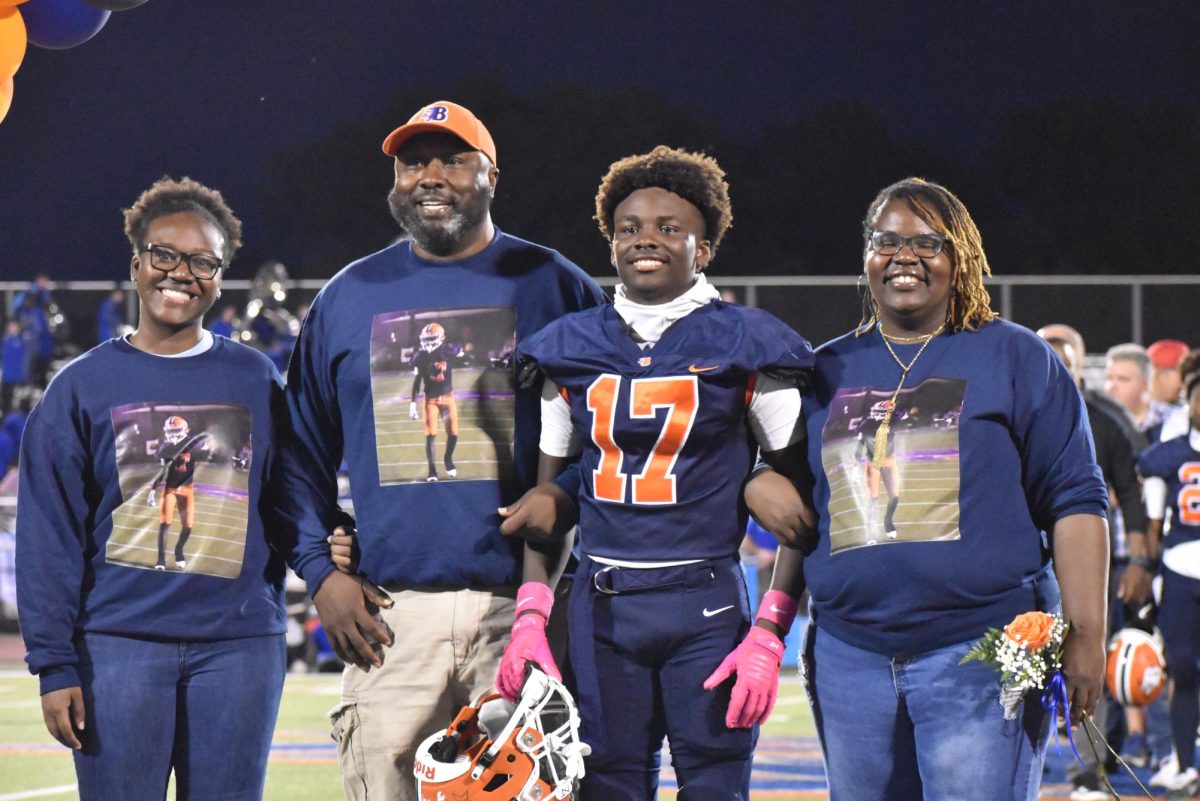 Senior TJ Walker being recognized