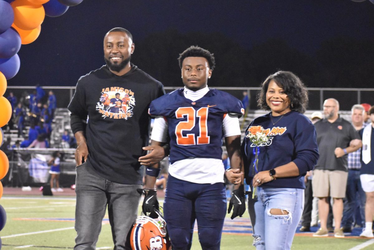 Senior Jamison Watkins being recognized