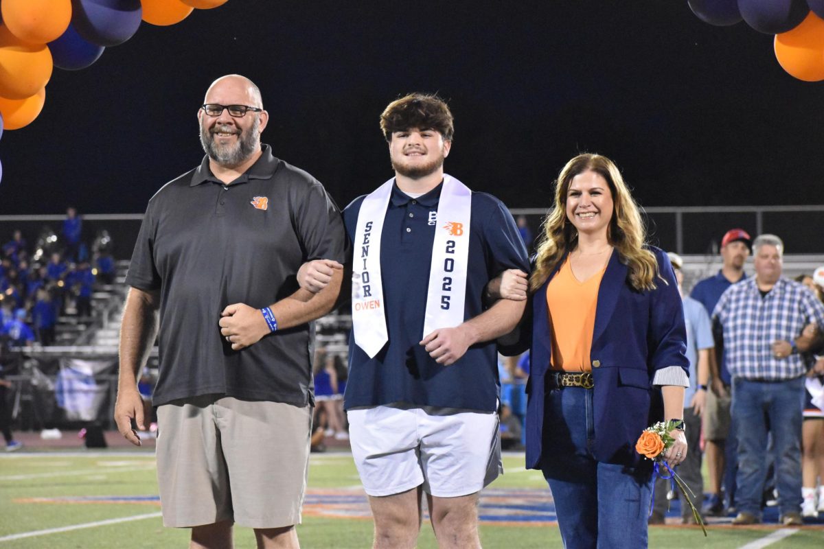 Senior Owen Abbot being recognized 