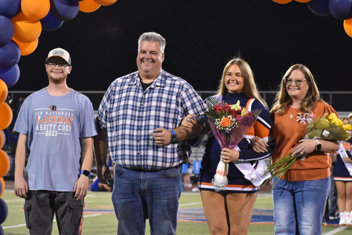 Senior Andrea Campbell being recognized