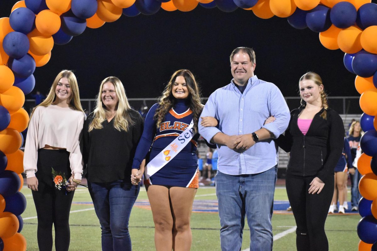 Senior Allie Lawrence being recognized