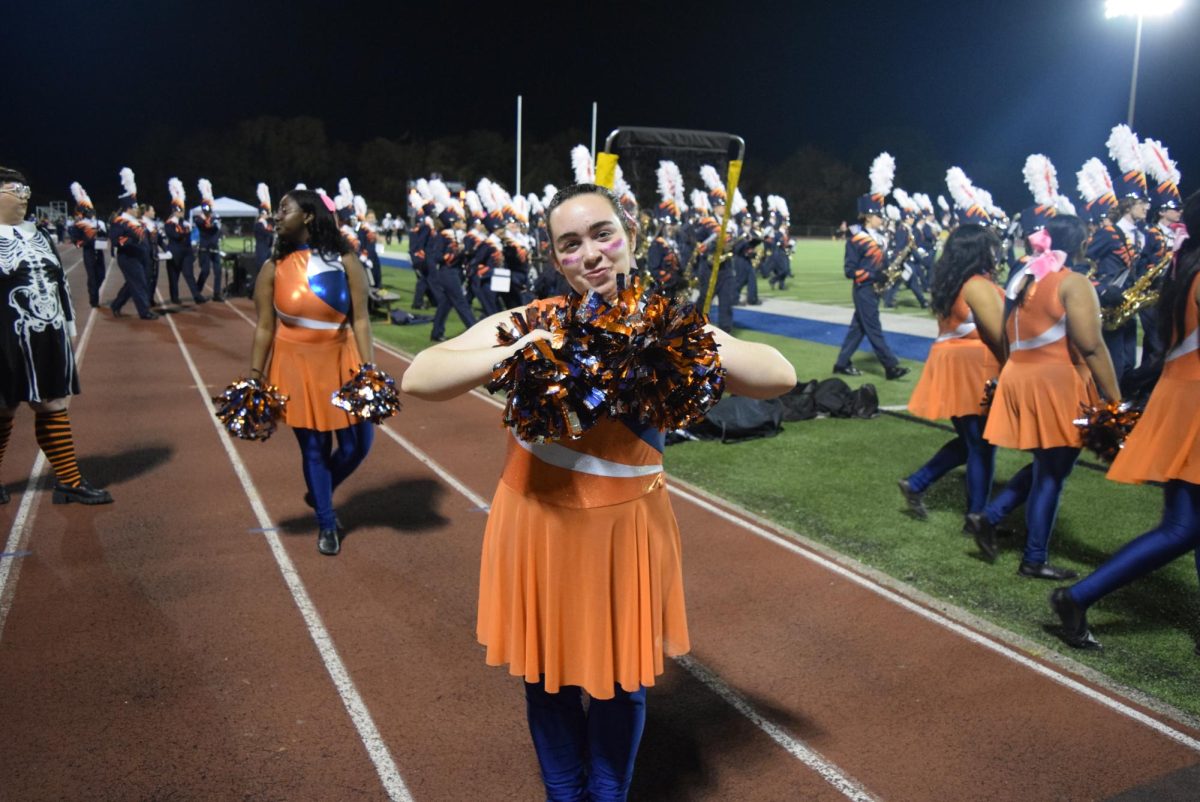 Junior Maren Harper getting ready for halftime