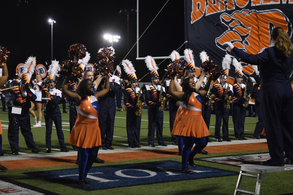 Color guard welcoming the blaze