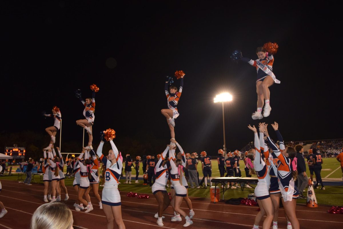 Blackman cheer doing stunts