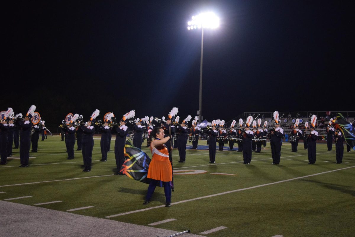 Junior Maren Harper during halftime 