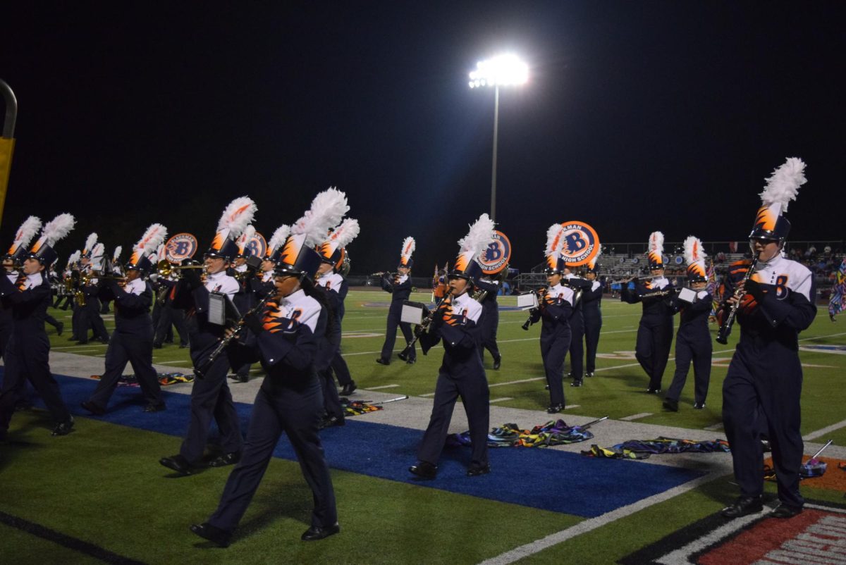 Blackman Band finishing their halftime performance