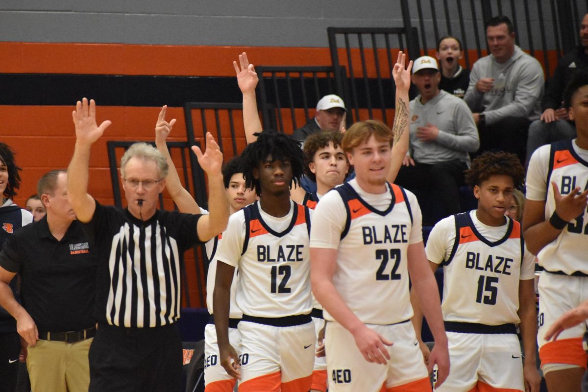 Bench after Braden Flowers half court shot