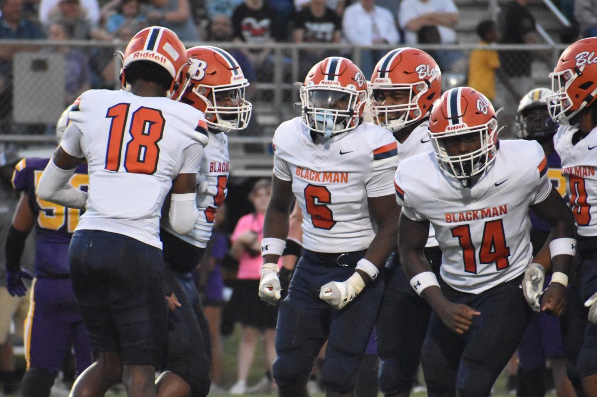 Junior Trey Thornton celebrating a interception 