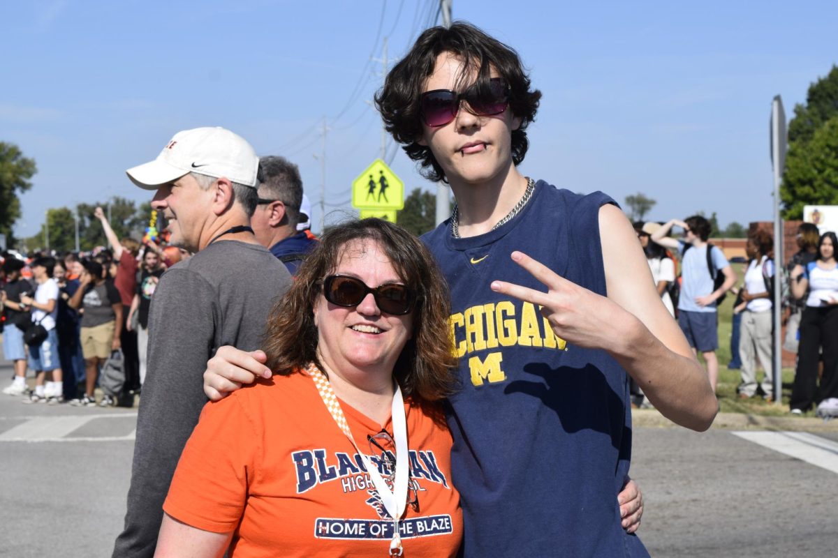 Senior Aidan Tucker and Mrs. Meadows for spirit day.