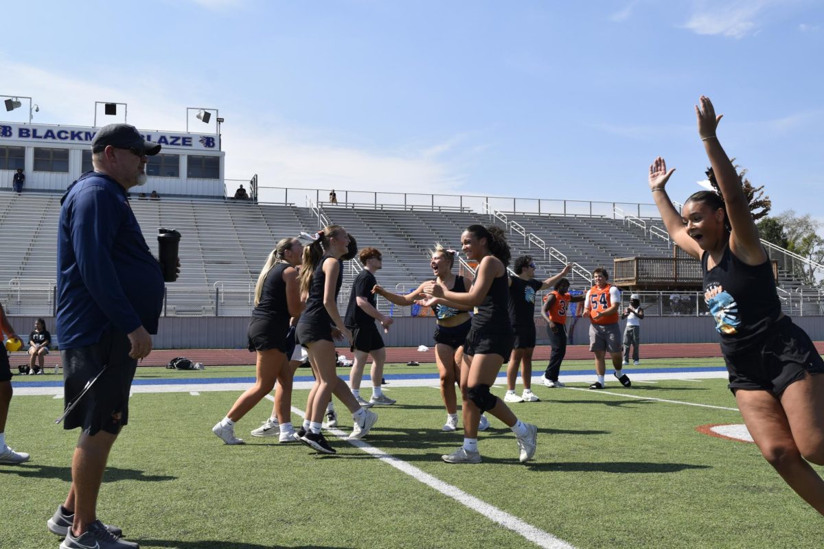 Students celebrating in Blaze Bash kickball.