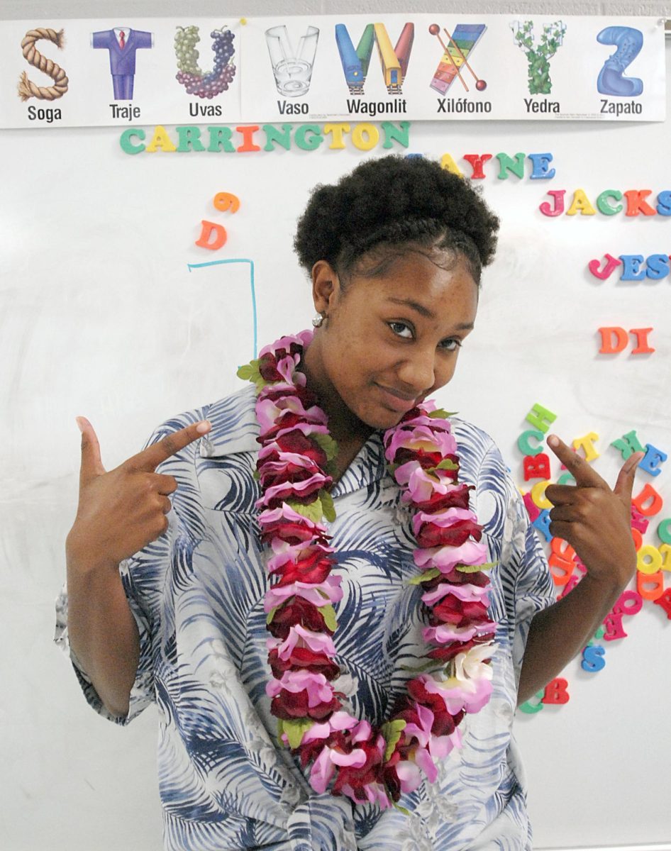Carrington, a student at BHS, participating in Hawaiian shirt day