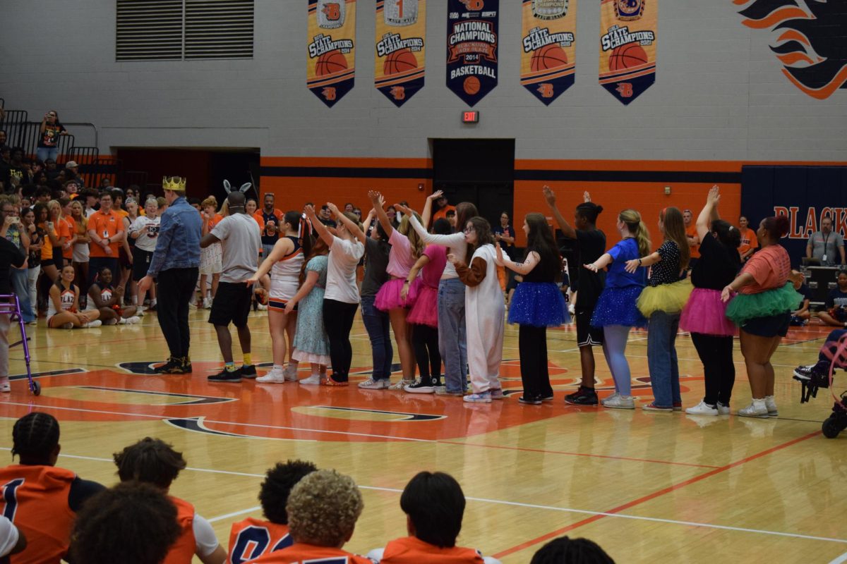 Blaze buddies preforming at the prep rally