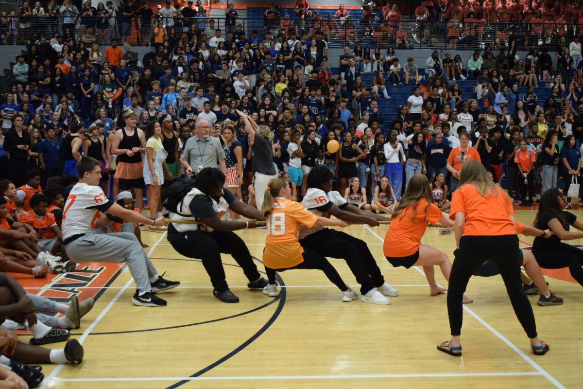 tug of war in the prep rally
