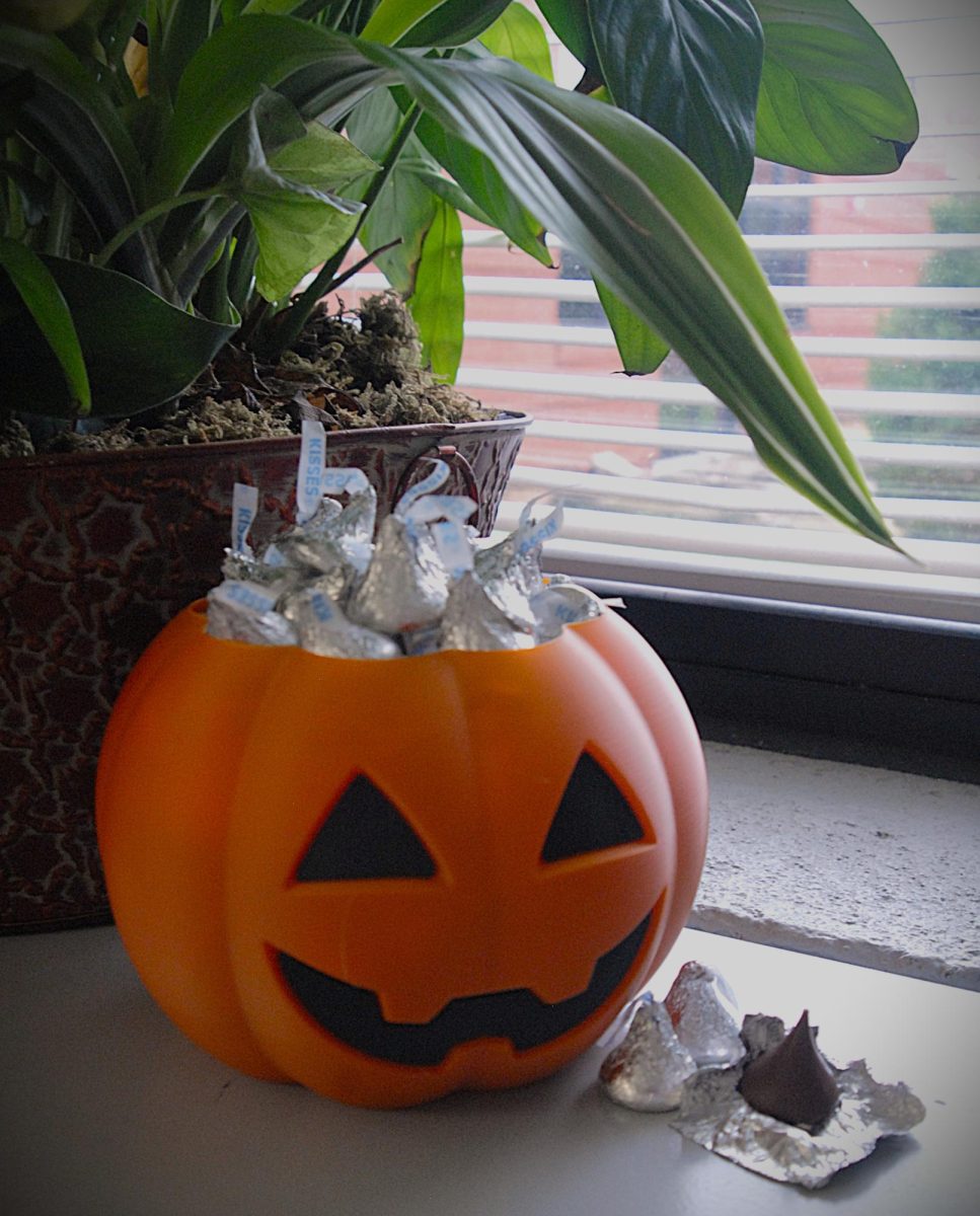 pumpkin filled with tasty chocolates