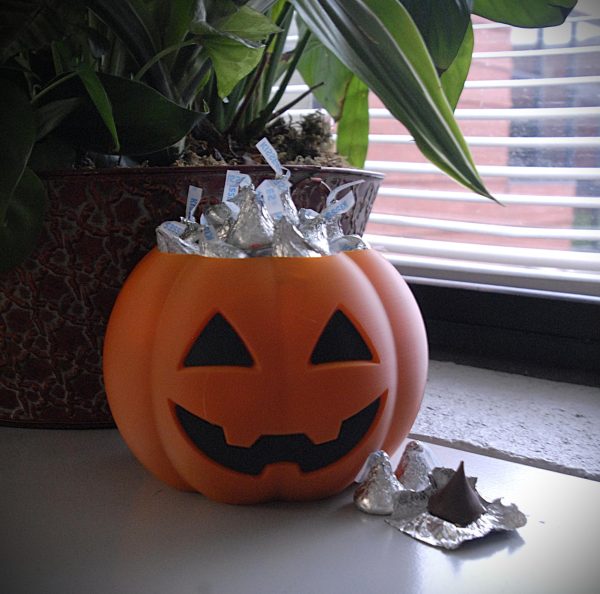 A pumkin full of tasty chocolate