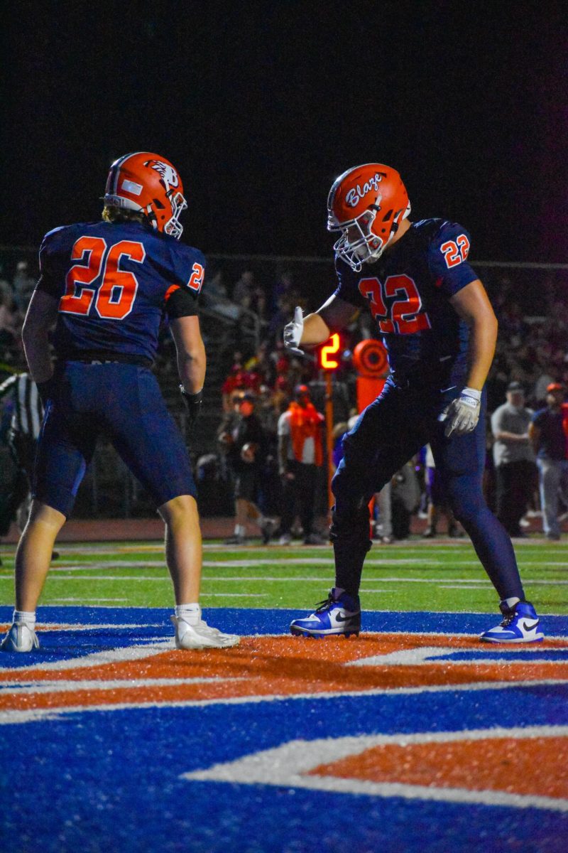 Jerison Daniel and Jayden Gowin celebrating a sack