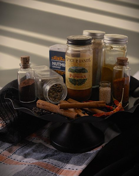 A tray of various tasty spices used to flavor food