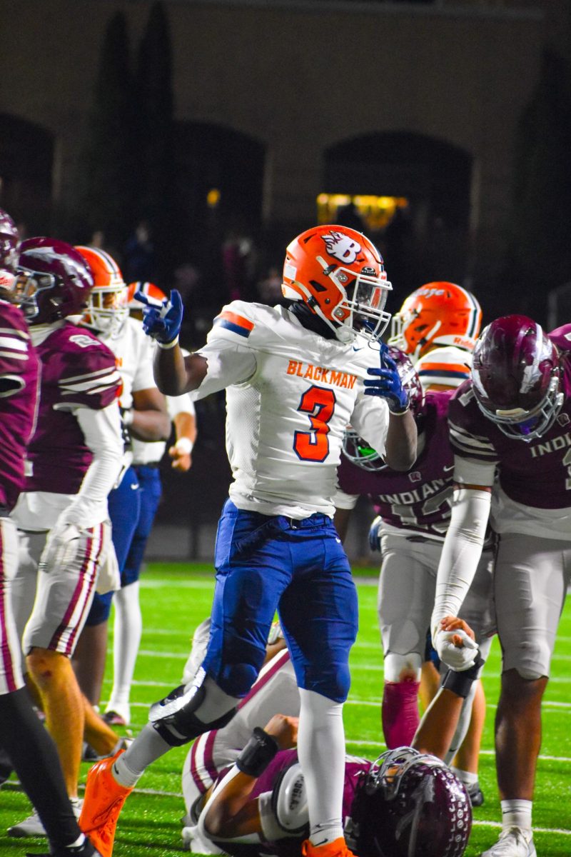 Daniel Smith celebrating a first down