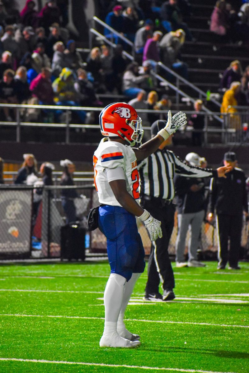 Jay Dowell celebrating a dobyns bennett penalty
